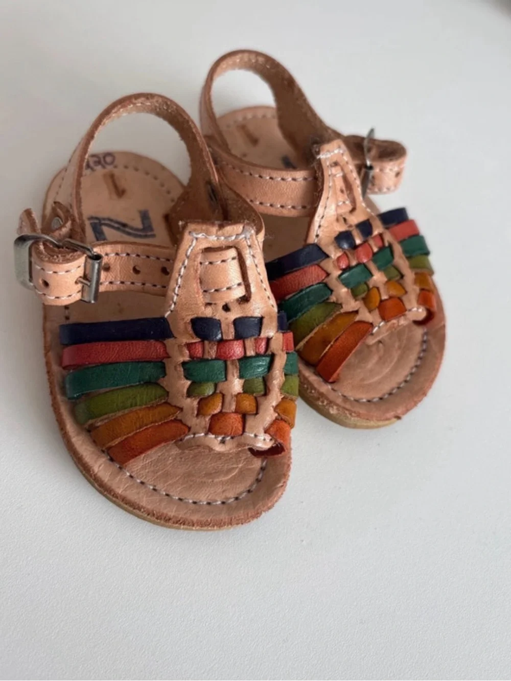Kids Multi-Color Leather Sandals 1